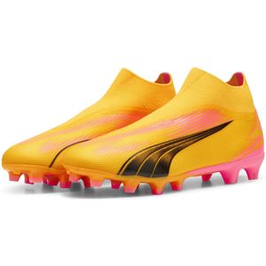 PUMA Ultra Match+ Veterloze Gras / Kunstgras Voetbalschoenen (MG) Oranje Zwart Roze