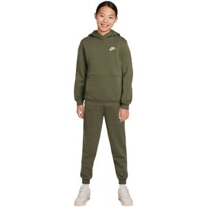 Nike Sportswear Club Fleece Hoodie Trainingspak Kids Olijfgroen Wit