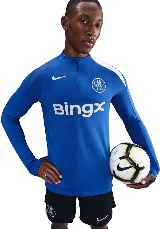 Nike - Chelsea Strike Trainingstrui - Blauw Wit - 1/4-Zip 2025-2026