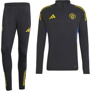 adidas Manchester United Trainingspak 1/4-Zip 2025-2026 Zwart Blauw Geel
