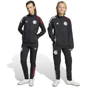 adidas Ajax Presentatie Trainingspak Full-Zip 2025-2026 Kids Zwart Wit Rood