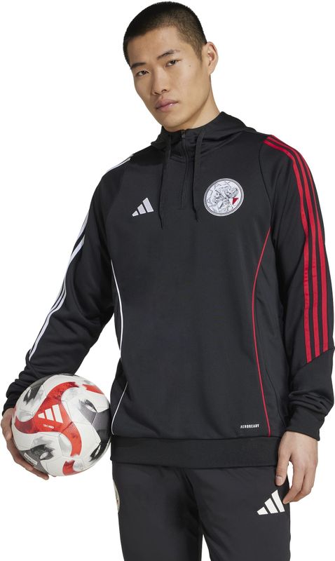 adidas Ajax - Track Hoodie - Zwart Wit Rood - 100% Gerecycled Polyester