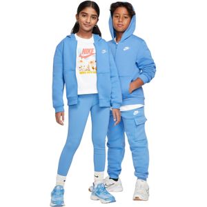 Nike Sportswear Club Fleece Trainingspak Hooded Full-Zip Kids Blauw Wit