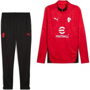 PUMA AC Milan Trainingspak 1/4-Zip 2025-2026 Rood Zwart Wit