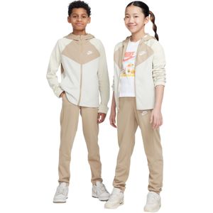 Nike - Sportswear Poly - Trainingspak - Beige - 100% Polyester, Volledige Ritssluiting met Capuchon