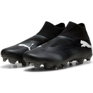 PUMA Future 7 Match+ Veterloze Gras / Kunstgras Voetbalschoenen (MG) Zwart Wit Donkergrijs