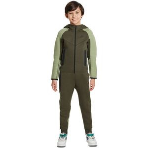 Nike Tech Fleece Sportswear Trainingspak Kids Donkergroen Lichtgroen Zwart