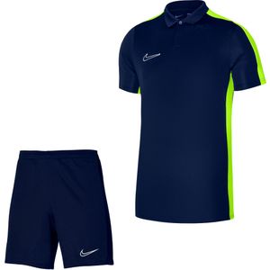 Nike Dri-FIT Academy 23 Polo Trainingsset Kids Donkerblauw Geel Wit