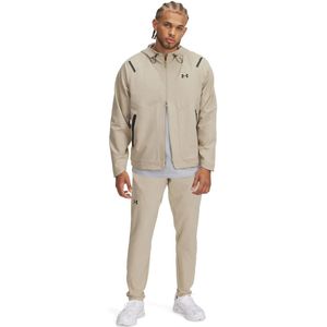 Under Armour Unstoppable Tapered Trainingspak Full-Zip Beige Zwart