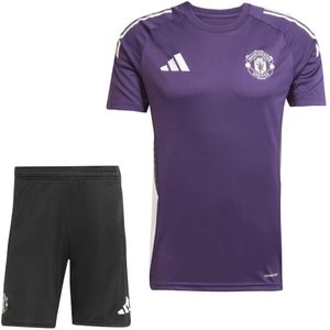 adidas Manchester United Trainingsset 2025-2026 Paars Zwart Wit