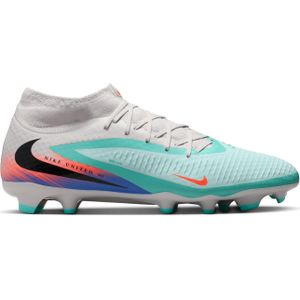 Nike Phantom 6 High Academy Gras / Kunstgras Voetbalschoenen (MG) Turquoise Zilver Oranje