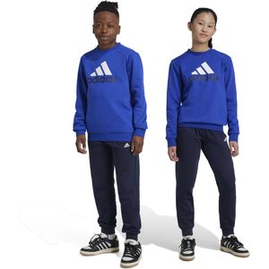 adidas - Essentials Big Logo - Fleece Joggingpak - Blauw Zwart Wit