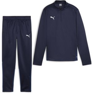 PUMA teamGOAL Trainingspak 1/4-Zip Kids Donkerblauw Wit