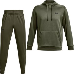 Under Armour Fleece Trainingspak Hooded Olijfgroen Zwart