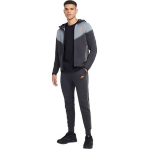 Nike Tech Fleece Sportswear Trainingspak Donkergrijs Blauwgrijs Oranje