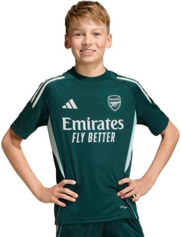 adidas Arsenal Trainingsshirt 2025-2026 Kids Donkergroen Grijs