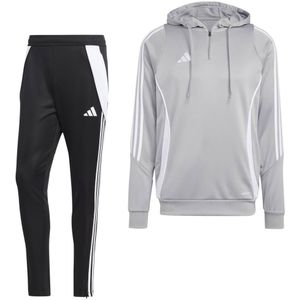 adidas Tiro 24 Hooded Trainingspak 1/4-Zip Grijs Wit