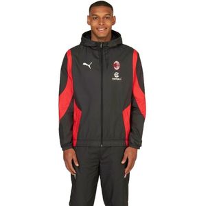 PUMA AC Milan Pre-Match Anthem Trainingsjack 2023-2024 Zwart Rood