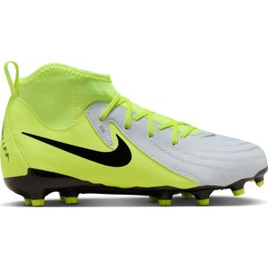 Nike Phantom Luna II Academy Gras / Kunstgras Voetbalschoenen (MG) Kids Neongeel Zilver Zwart