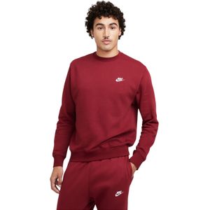 Nike Sportswear Club Fleece Crew Sweater Donkerrood Wit