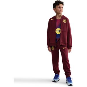 Nike FC Barcelona Club Fleece Joggingpak 2025-2026 Kids Donkerrood Geel