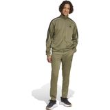 adidas - Sportswear 3-Stripes - Trainingspak - Olijfgroen Zwart - Volledige Ritssluiting