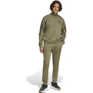 adidas - Sportswear 3-Stripes - Trainingspak - Olijfgroen Zwart - Volledige Ritssluiting