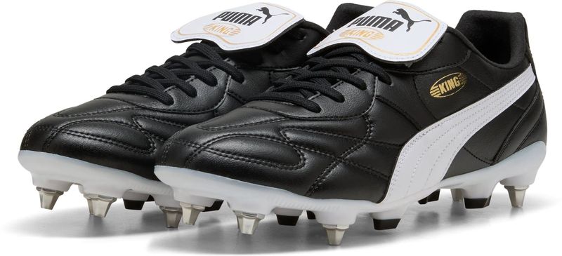 PUMA King Top - Voetbalschoenen - Zwart Wit Goud - IJzeren Noppen