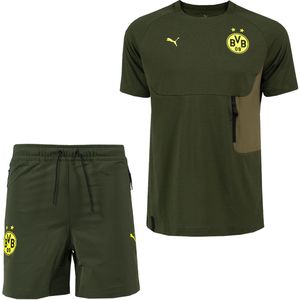 PUMA Borussia Dortmund Pumatech Zomerset 2024-2025 Donkergroen Olijfgroen Geel