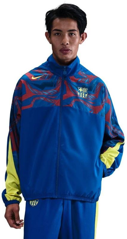 Nike FC Barcelona Woven Trainingsjack 2025-2026 Donkerblauw Geel Rood