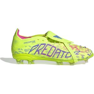 adidas Predator Elite FT Gras Voetbalschoenen (FG) Kids Neongeel Blauw Roze