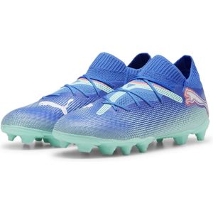 PUMA Future 7 Pro Gras / Kunstgras Voetbalschoenen (MG) Kids Blauw Turquoise Wit