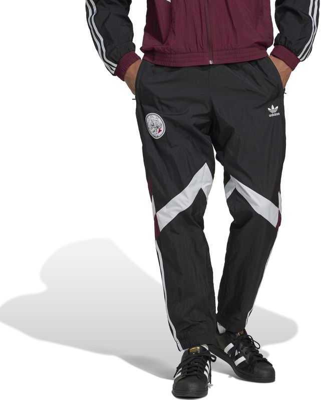 adidas Ajax Originals Track Trainingsbroek 2024-2025 Zwart Wit Bordeauxrood