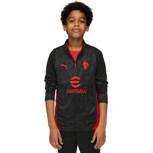 PUMA AC Milan Trainingstrui 1/4-Zip 2025-2026 Kids Zwart Rood