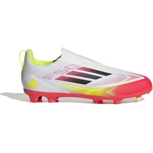 adidas F50 League Veterloze Gras / Kunstgras Voetbalschoenen (MG) Kids Wit Rood Zwart Geel