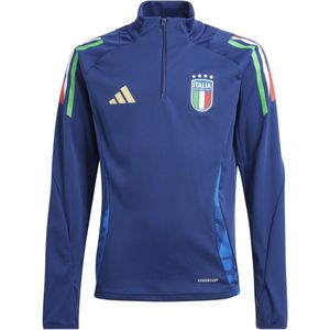 adidas Italië Trainingstrui 1/4-Zip 2024-2026 Kids Donkerblauw Blauw Goud