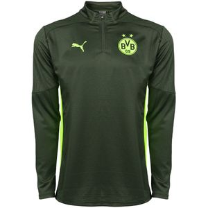 PUMA Borussia Dortmund Trainingstrui 1/4 Zip 2024-2025 Groen Geel