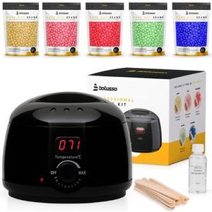 Bolusso Wax Apparaat - 5 Soorten Beans 500 Gram - 50 Wax Staafjes - Gratis Afterwax