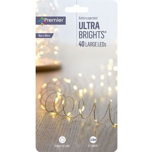 Premier 40 LED Batterij Aangedreve Kerstlampjes - 3.9 Meter