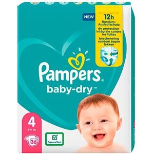 Pampers Baby-Dry Luiers Str. 4 (9-14 Kg) - 36 STUKS