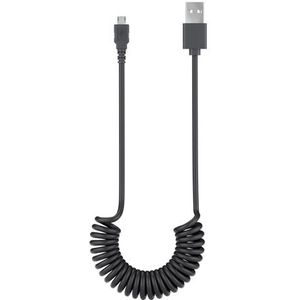 USB Micro B naar USB-A spiraalkabel - USB2.0 - tot 1A / zwart - 1 meter