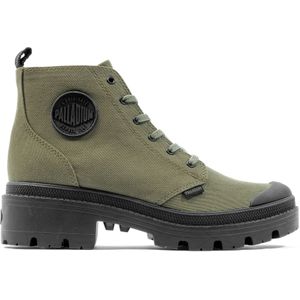 Palladium Boots Womens PALLABASE TWILL OLIVE NIGHT