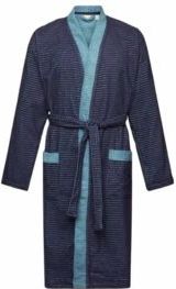 Esprit - Men Double Stripe - Badjas - Navy Blue - 100% Katoen