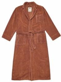 OAS - Badjas - Bruin - Velour Long Robe - Unisex-L/XL