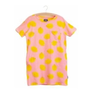 SNURK - T-Shirt Dress - Jurk - Roze - Biologisch Katoen - Citroenprint