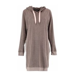 Pyjamashirt Cawö Home Women 820 Uni Longsize Hoodie Mocca