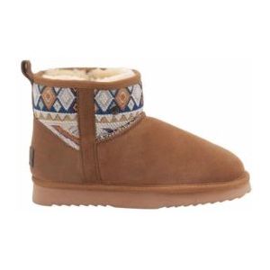 Boots Warmbat Women Wallaby Suede Woven Print Cognac-Schoenmaat 42