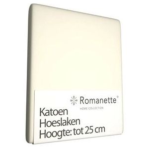 Hoeslaken Romanette Ivoor (Katoen)-120 x 200 cm