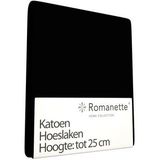 Hoeslaken Romanette Zwart (Katoen)-140 x 200 cm