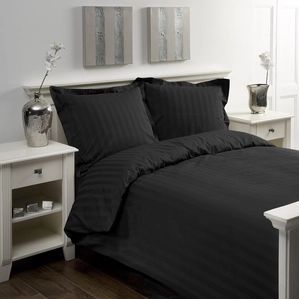 Papillon Uni Satijn - Dekbedovertrek - Eenpersoons - 140x200/220 cm + 1 kussensloop 60x70 cm - Zwart